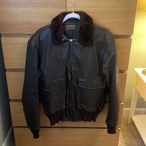 Authentic Leather G-1 Bomber Jacket -Mens size 40 Shearling Wool Collar🤩🇺🇸🤩